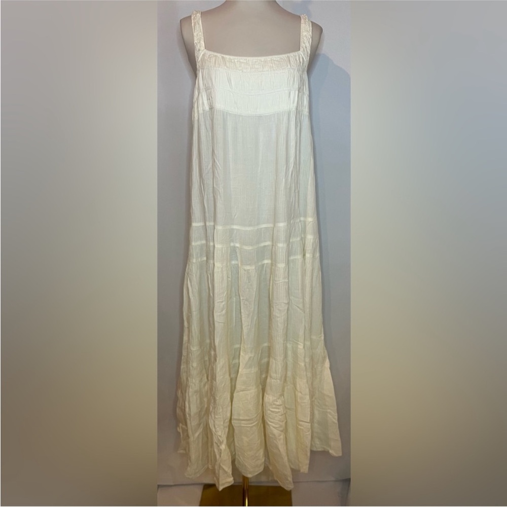 J. Crew Airy Gauze Tiered Maxi Dress- Ivory, Size XS - Picture 4 of 6